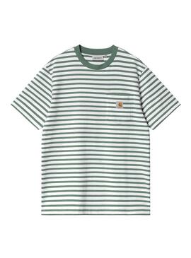 Camiseta Carhartt S/S Seidler Pocket Rayas Verde