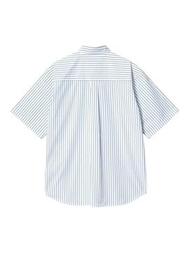 Camisa Carhartt S/S Linus Shirt Rayas Blanca