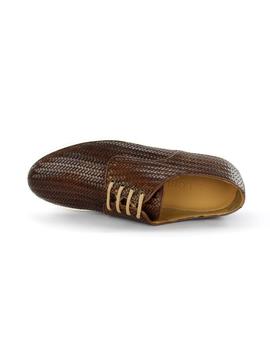 Zapato Calce Trenzado Marrón Cognac
