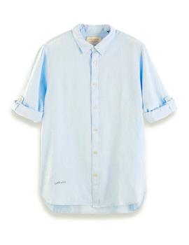 Camisa Scotch - Soda Garment Dyed Linen Azul