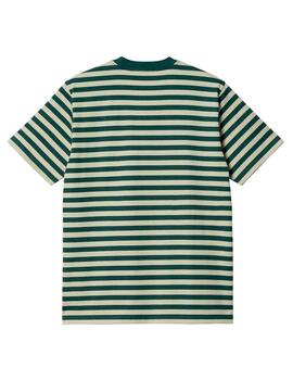 Camiseta Carhartt S/S Scotty Pocket Rayas Verde