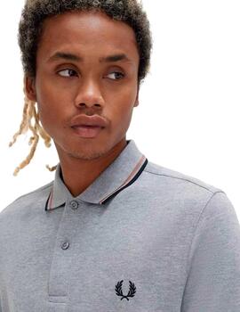 Polo Fred Perry M3600 Franjas Gris