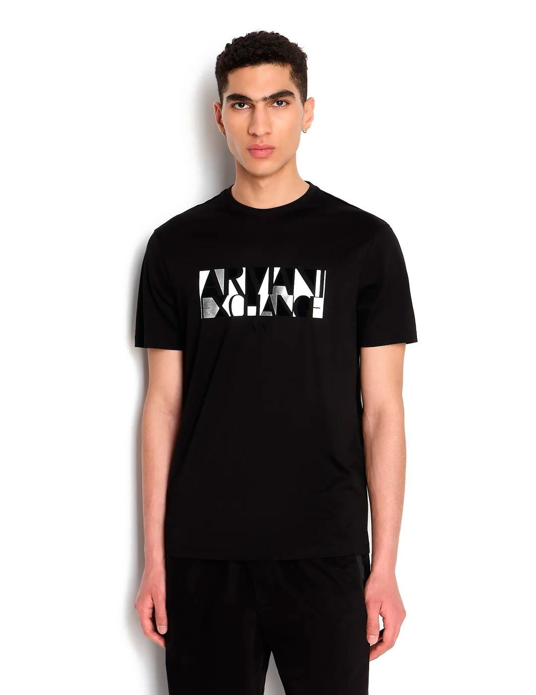 Camiseta Armani Exchange Motivo Gráfico Negra
