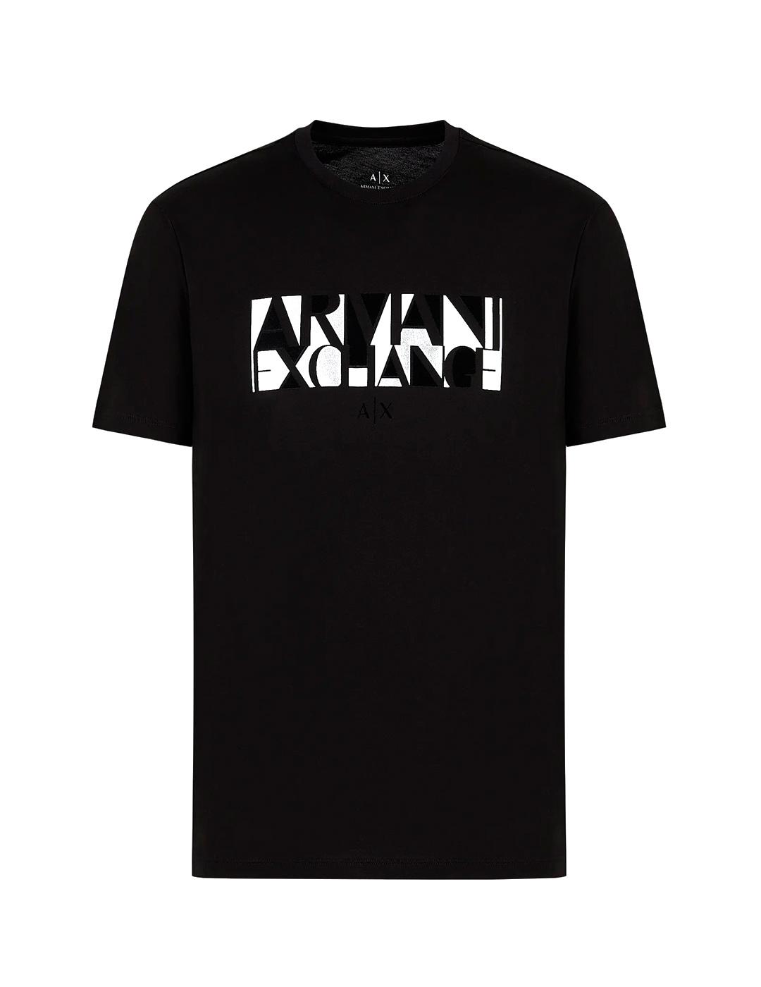Camiseta Armani Exchange Motivo Gráfico Negra