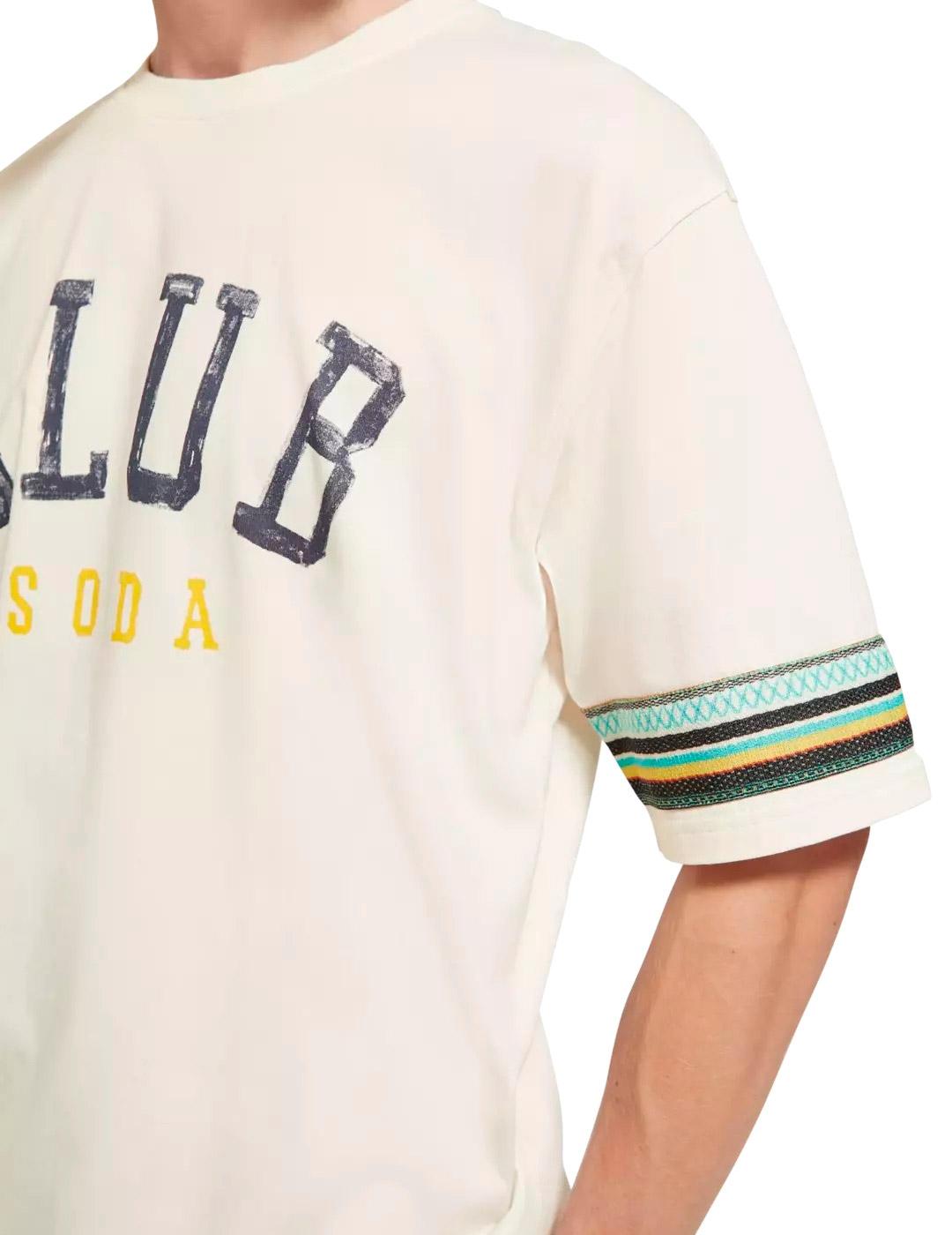 Camiseta Scotch Soda Club Soda Blanco Vintage