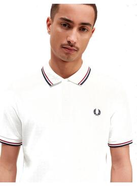 Polo Fred Perry M3600 Franjas Blanco