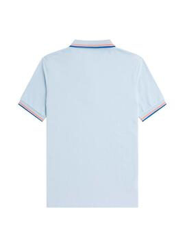 Polo Fred Perry M3600 Franjas Azul Claro