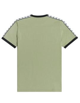 Camiseta Fred Perry Ringer Verde Claro