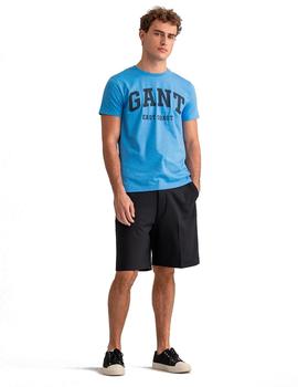 Camiseta Gant Logo Azul Fuerte