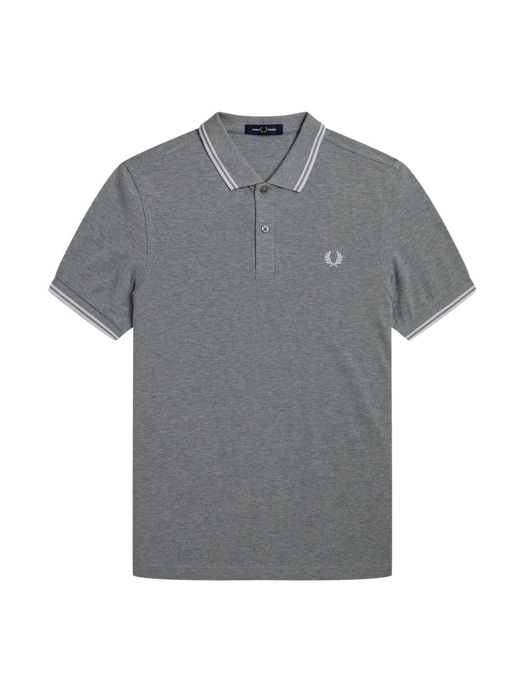 Polo Fred Perry M3600 Franjas Gris