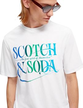 Camiseta Scotch Soda Motivo Gráfico Blanca