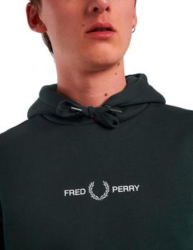Sudadera Fred Perry Capucha M4701 Verde Oscura