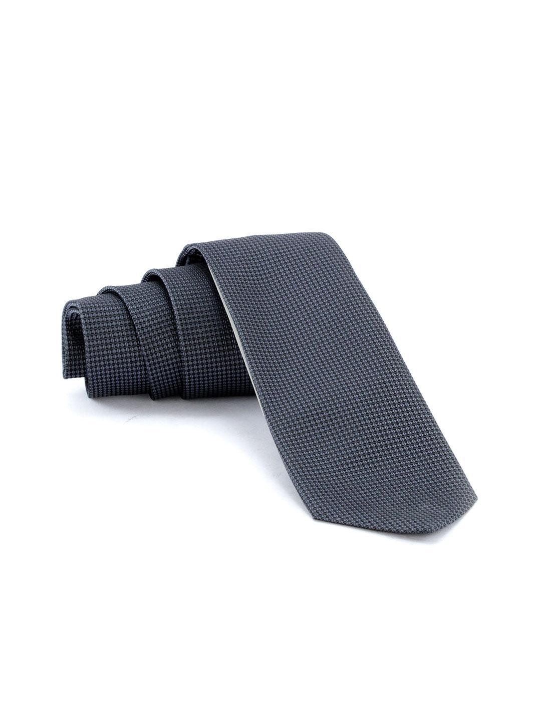 Corbata Seda Valoria Microdibujo Gris Oscura