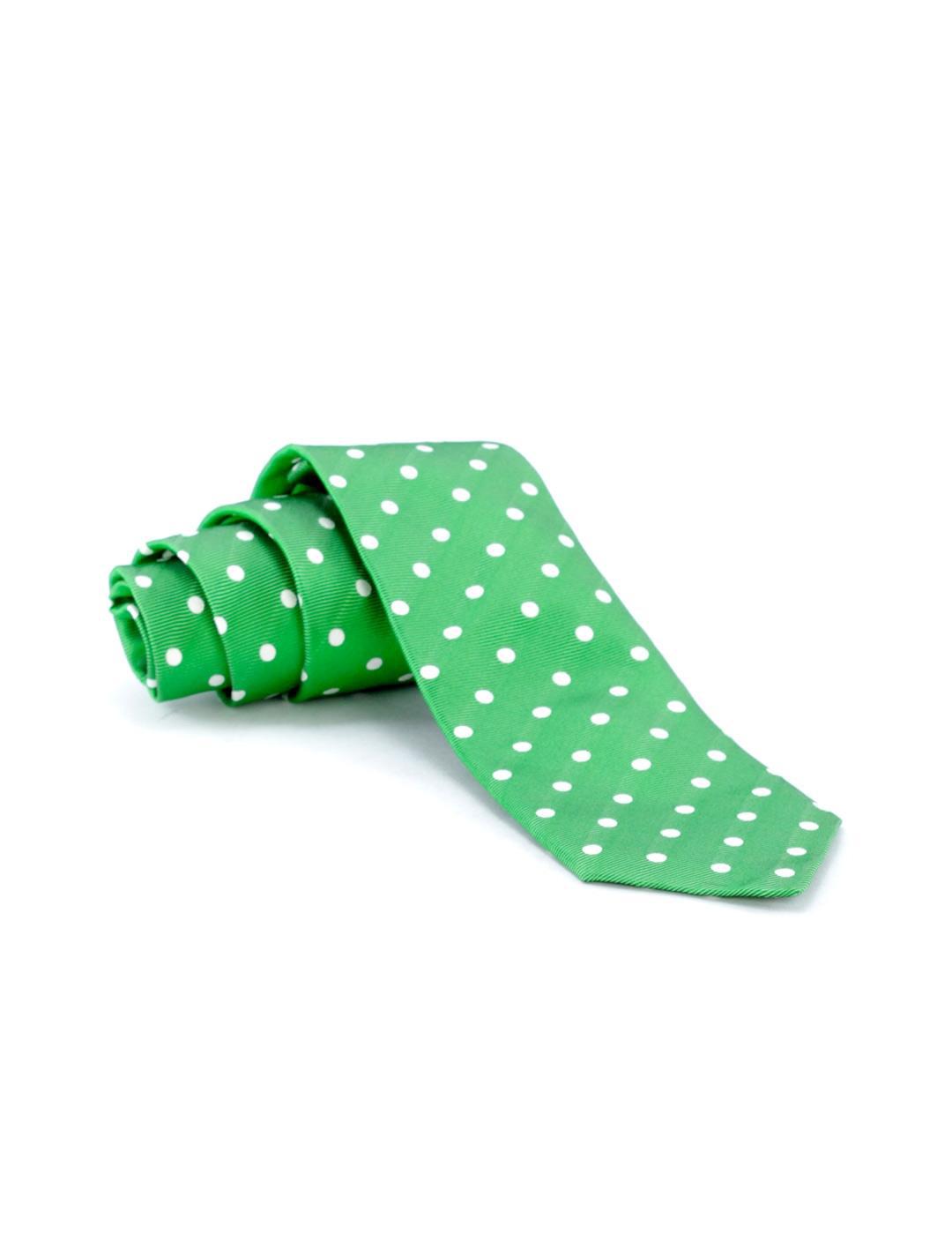 Corbata Seda Valoria Verde Topos
