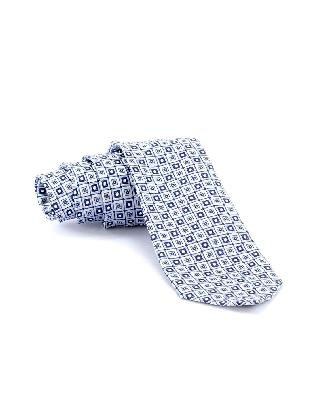 Corbata Seda Valoria Geometricos Celeste