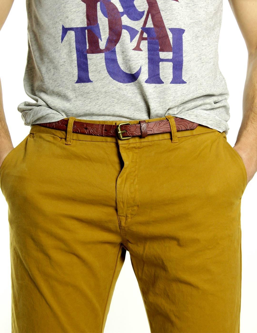 Scotch & Soda Pantalón Garment Dyed Chino Hombre Camel