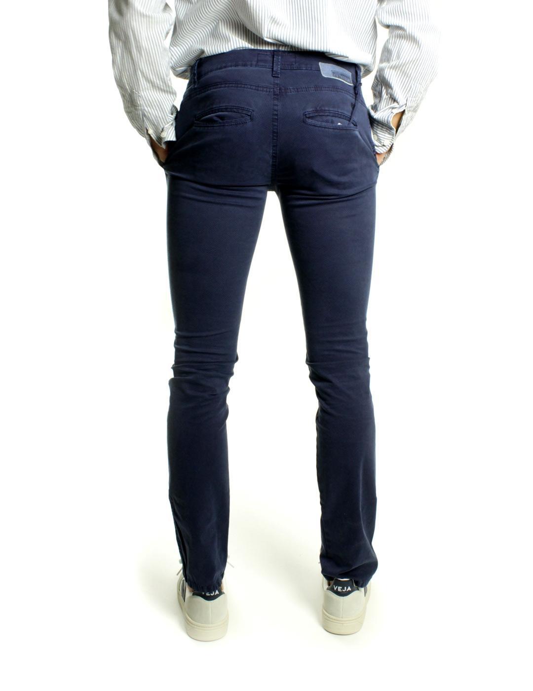 Fifty Four Attic Microdibujo Pantalón Chino Hombre Azul