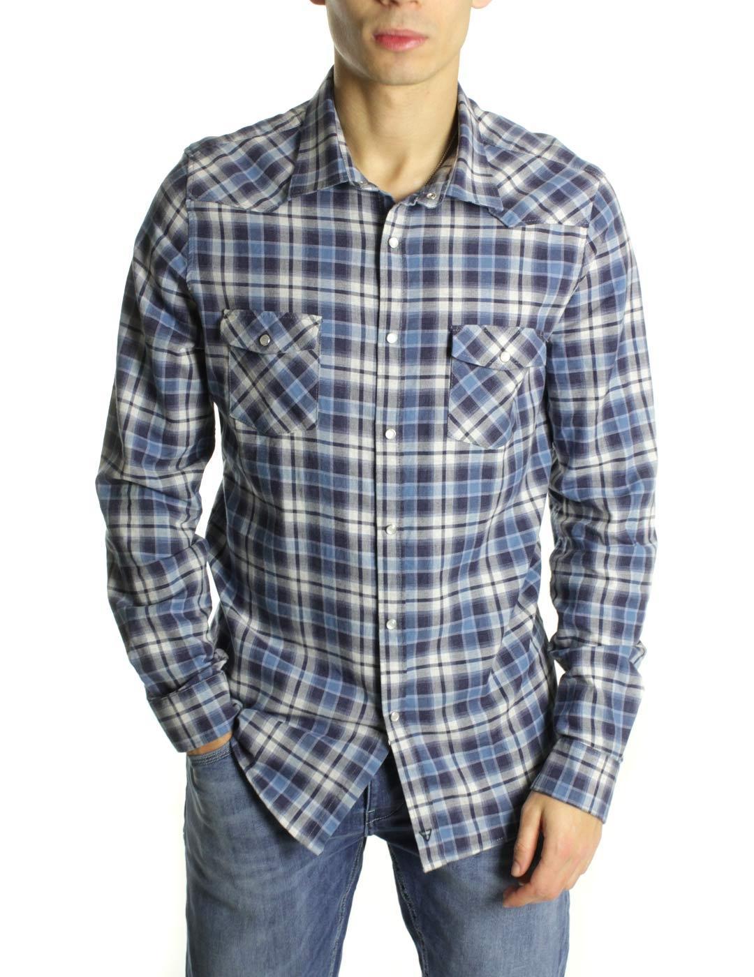 Fifty Four Camisa Hombre Cuadros Grandes Azules