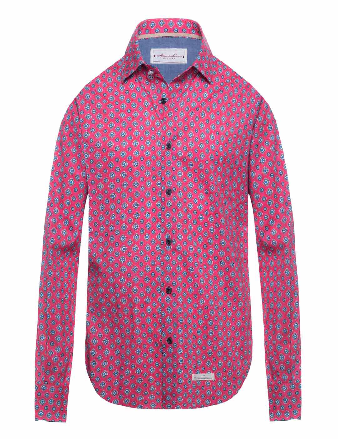 Alessandro Lamura Camisa Hombre Estampada Coral