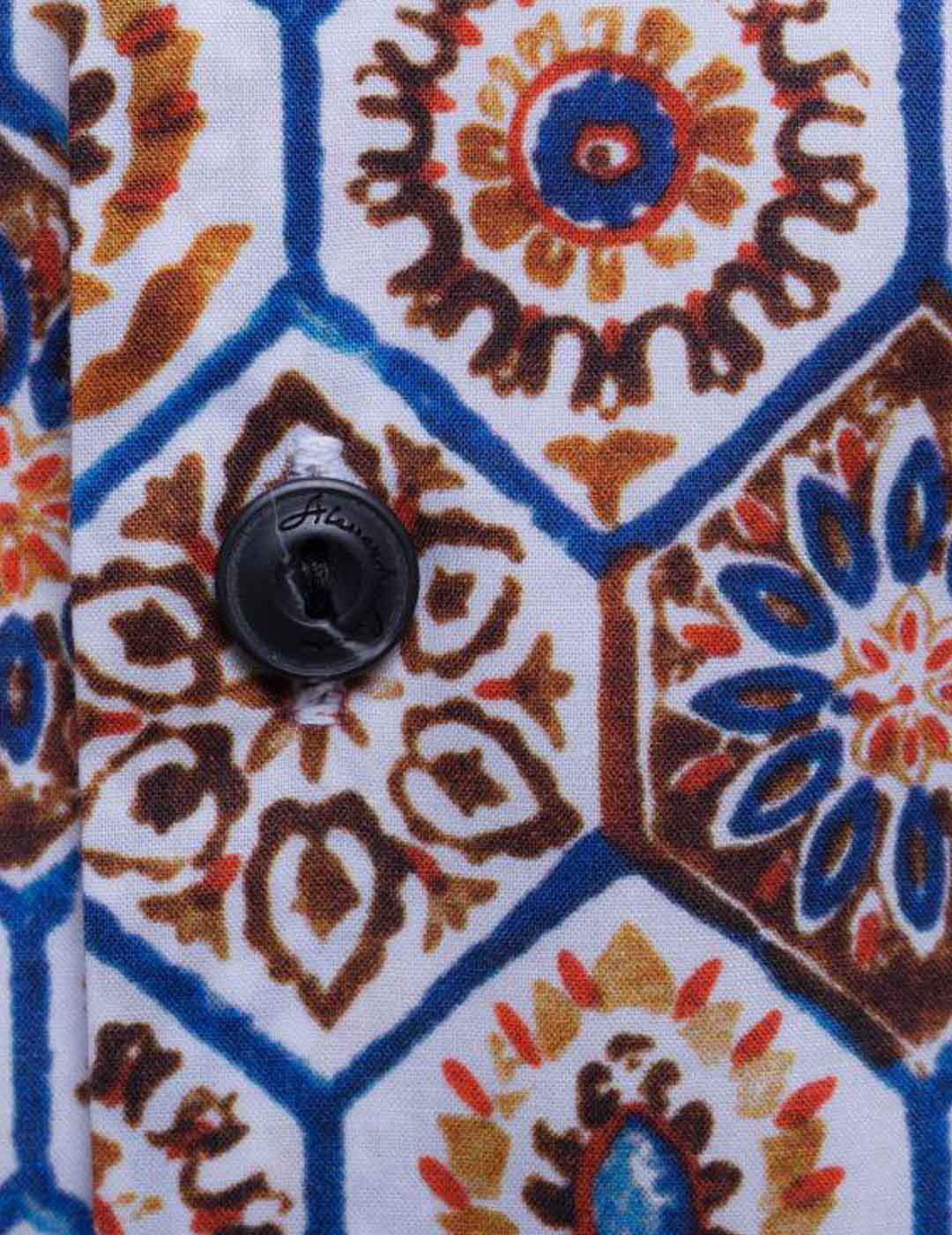 Alessandro Lamura Camisa Hombre Estampada Marrones