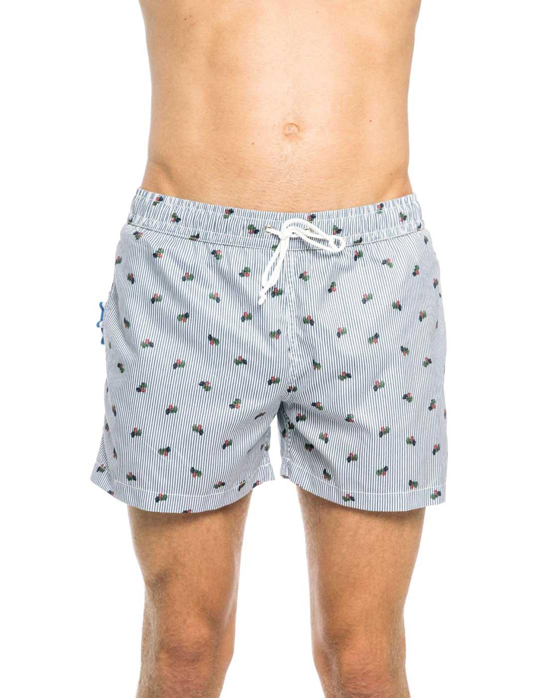 At.p.co Bathing Suit Bañador Hombre Rayas Azul