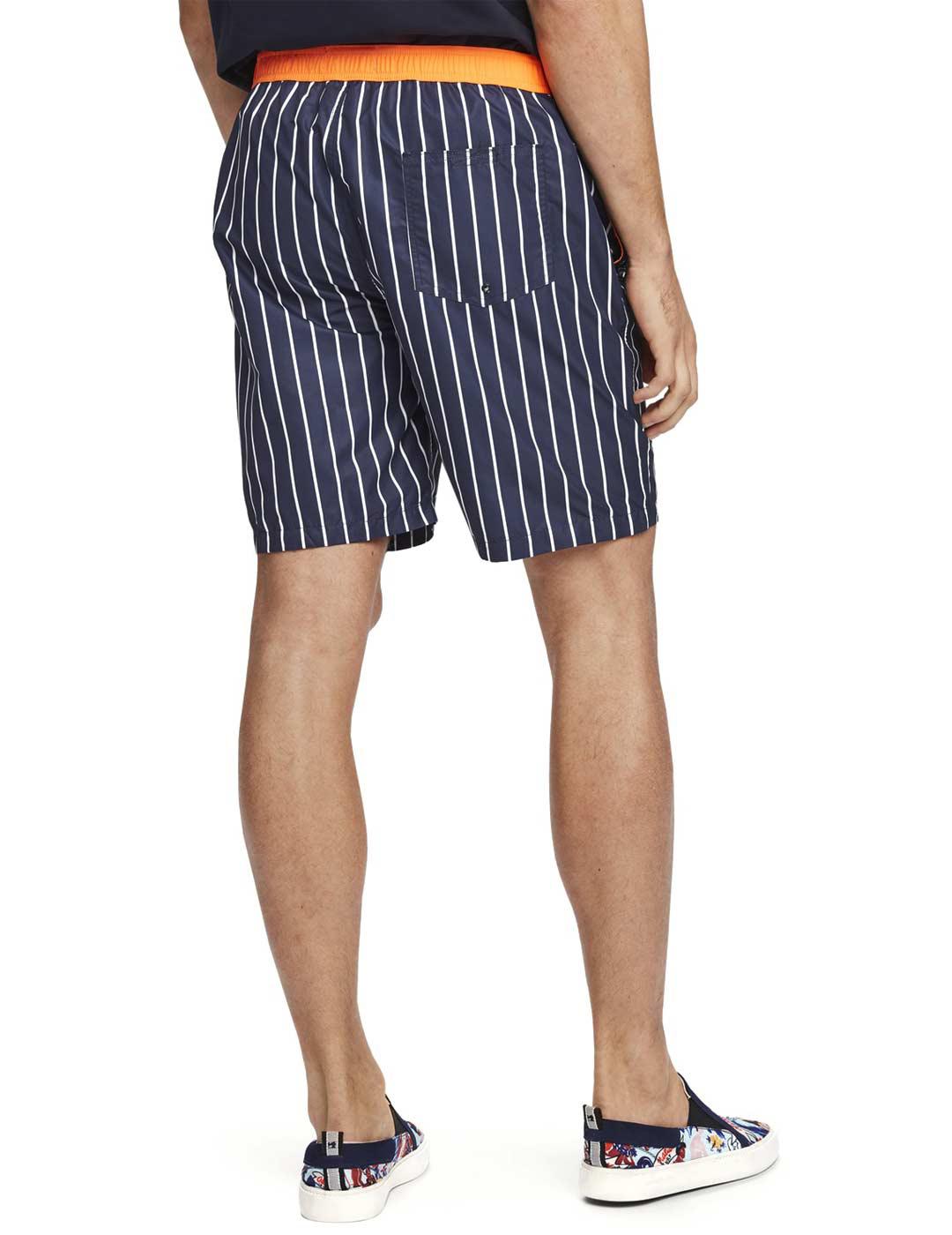 Scotch Soda Bañador Rayas Hombre Azul Marino