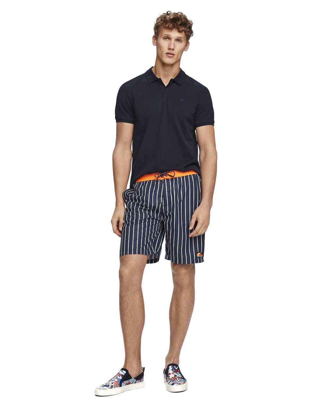 Scotch Soda Bañador Rayas Hombre Azul Marino