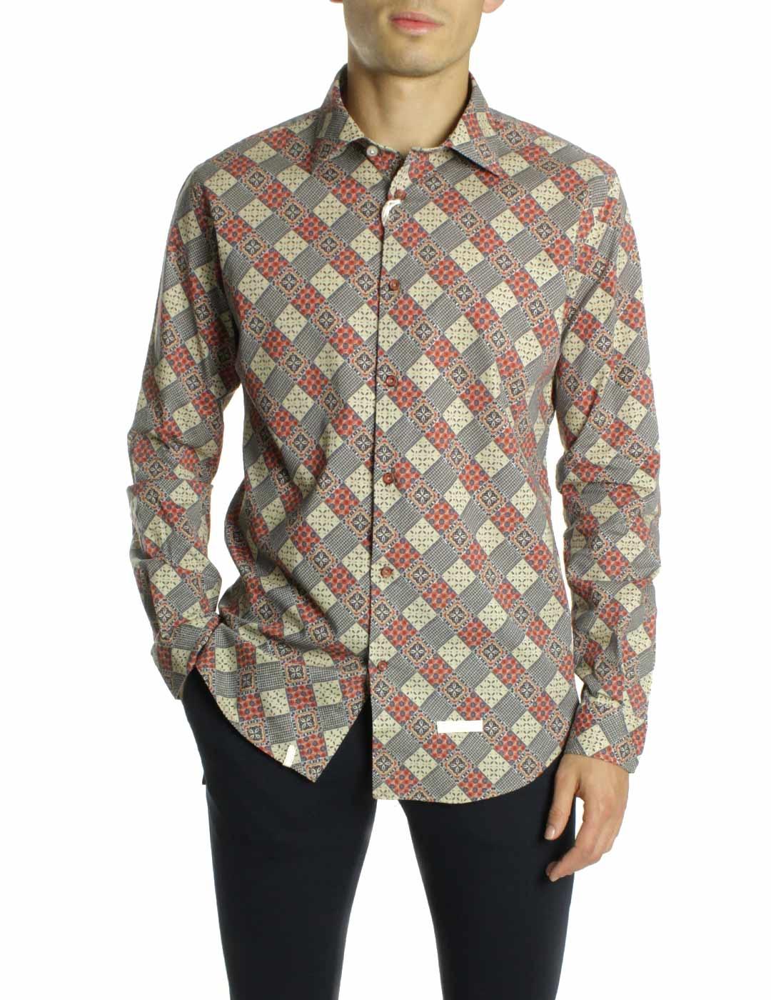 Alessandro Lamura Camisa Hombre Tinos Estampada