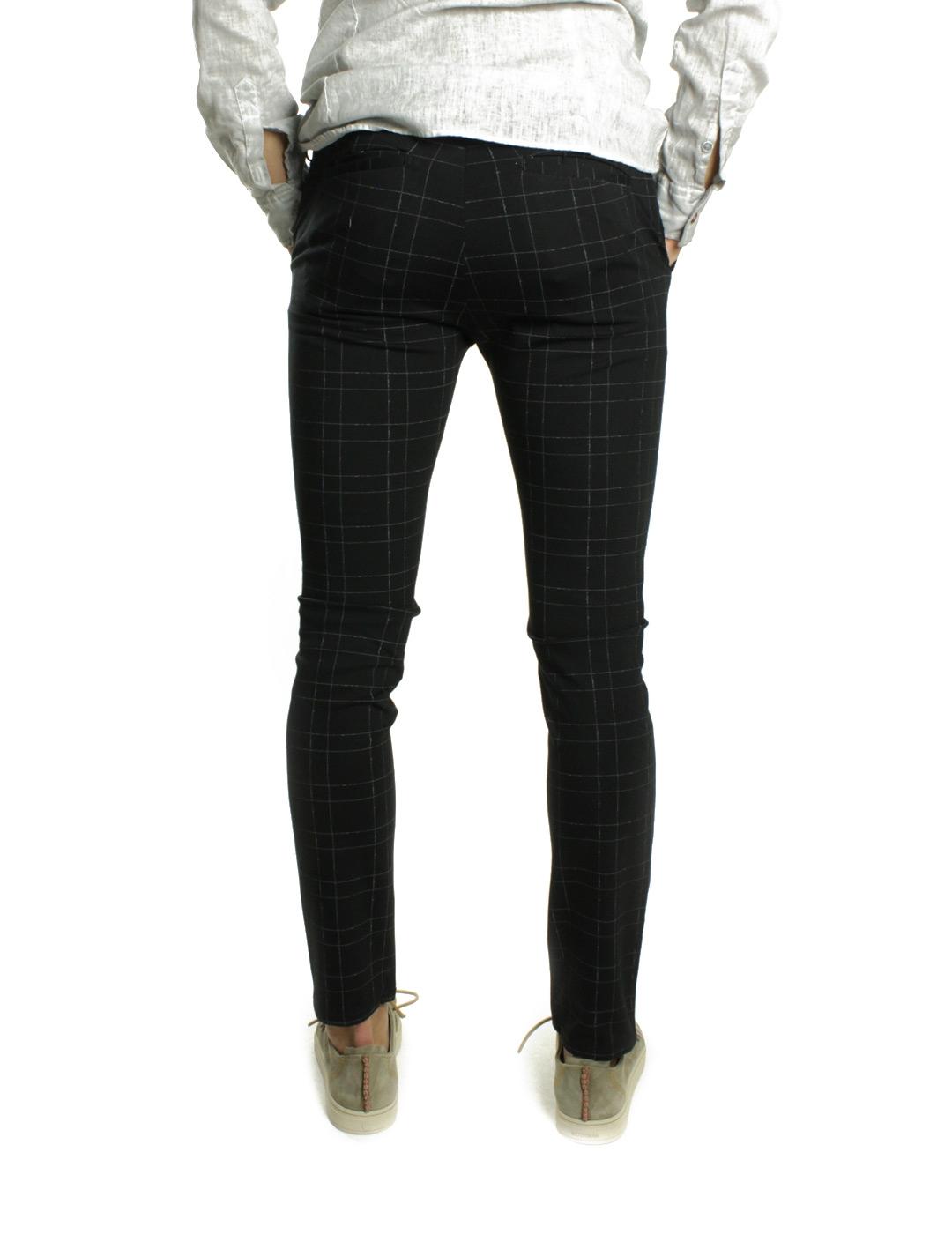 Fifty Four Mates Pantalón Skinny Hombre Negro Cuadros