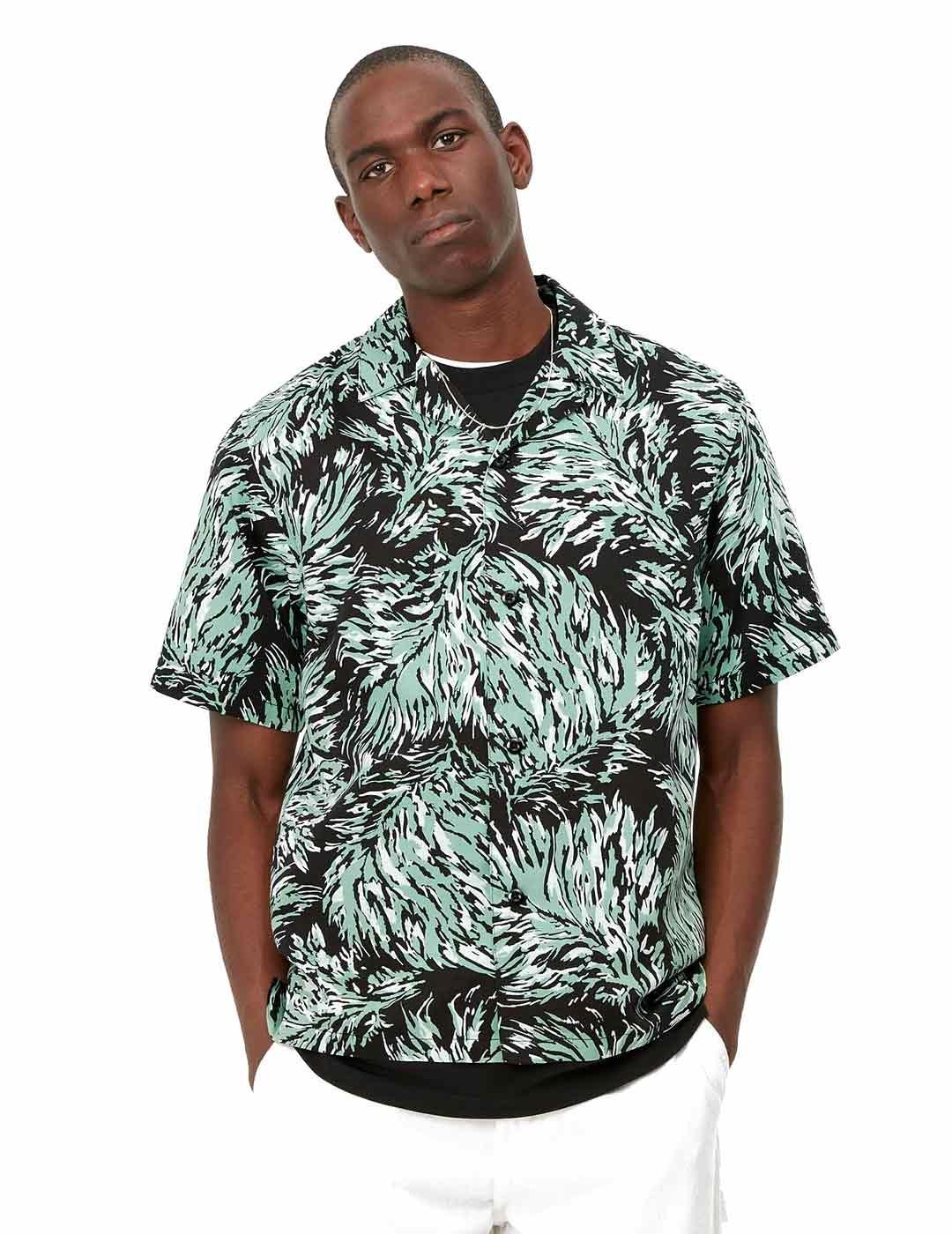 Carhartt Hinterland Shirt Camisa Hombre Estampado Verde