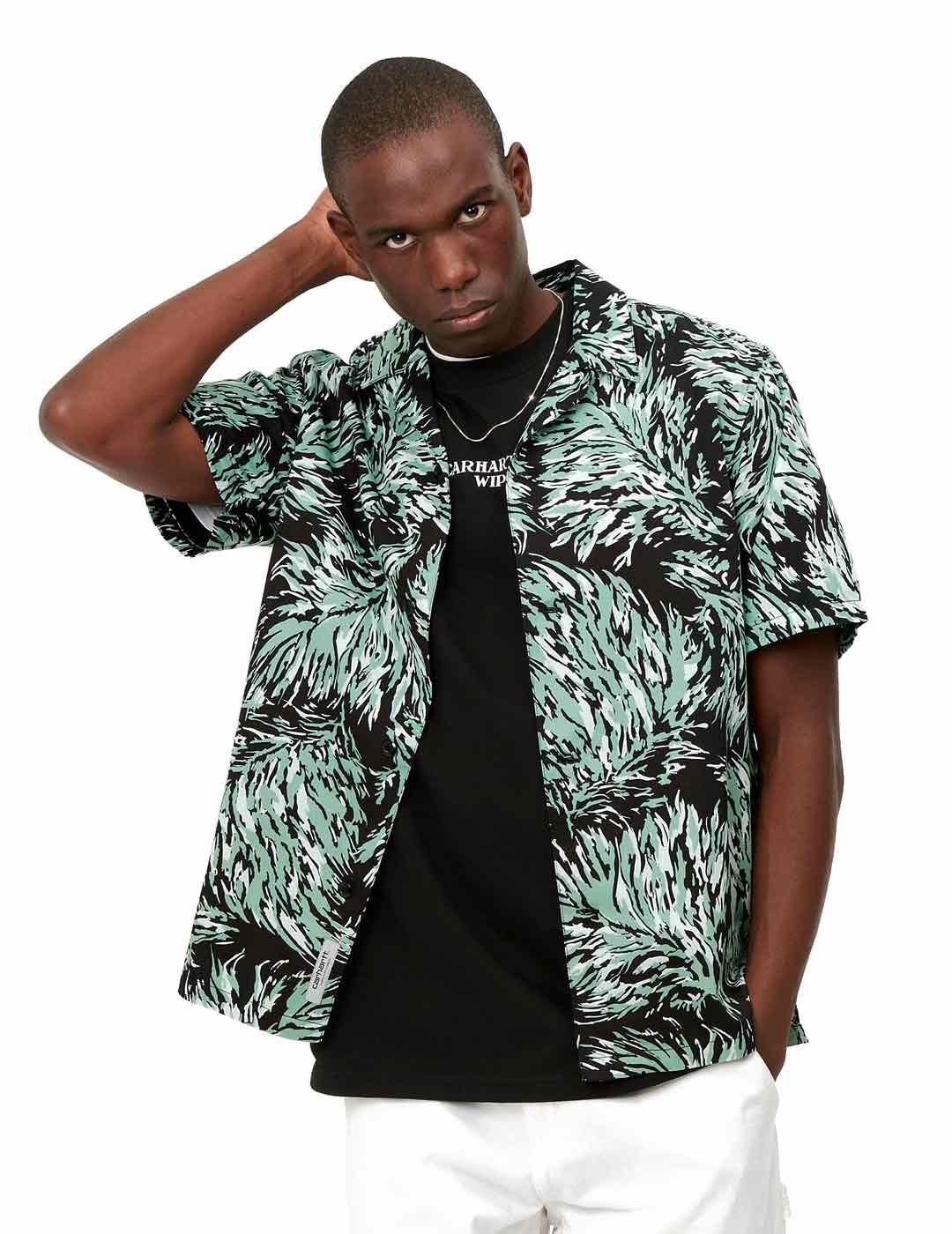 Carhartt Hinterland Shirt Camisa Hombre Estampado Verde