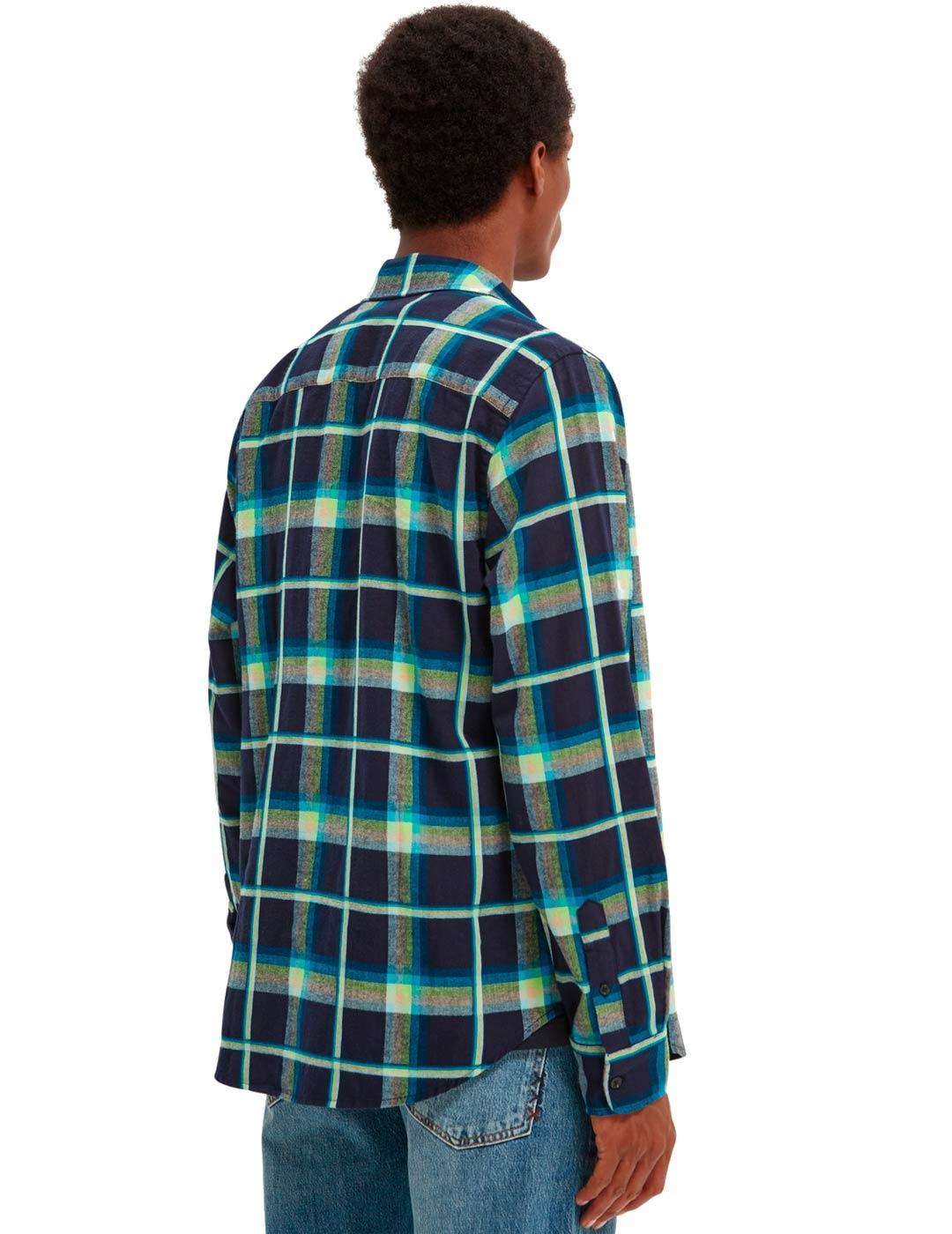 Scotch Soda Camisa Cuadros Grandes Hombre Azul