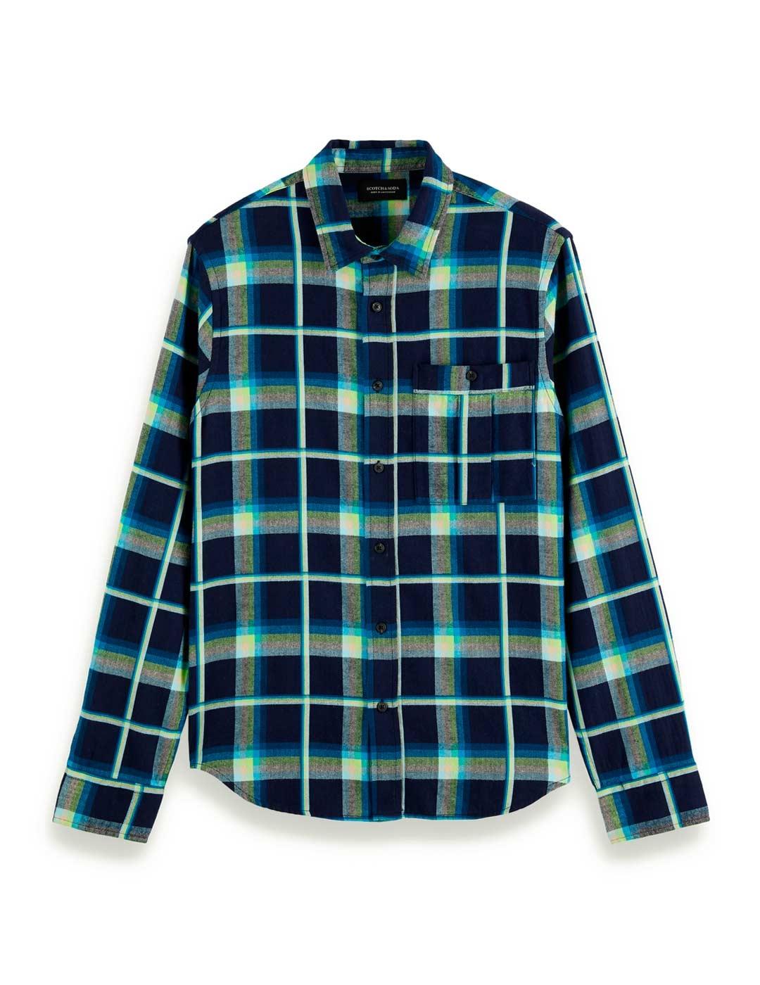 Scotch Soda Camisa Cuadros Grandes Hombre Azul
