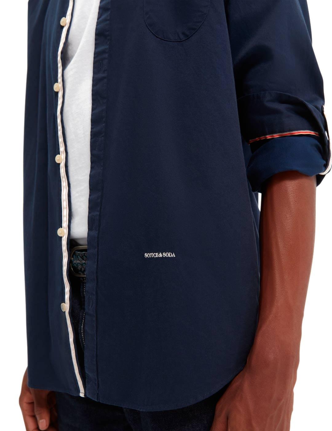 Scotch Soda Camisa Dos Tonos Hombre Azul Marino