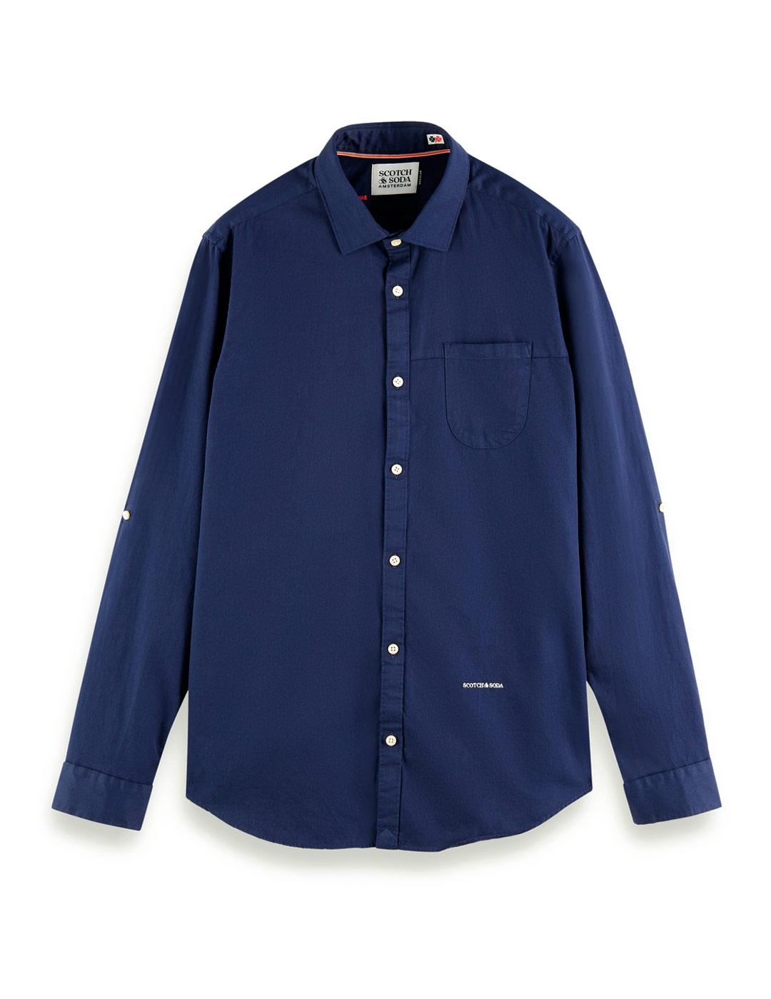 Scotch Soda Camisa Dos Tonos Hombre Azul Marino