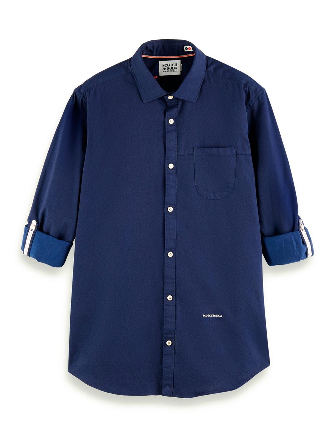 Scotch Soda Camisa Dos Tonos Hombre Azul Marino