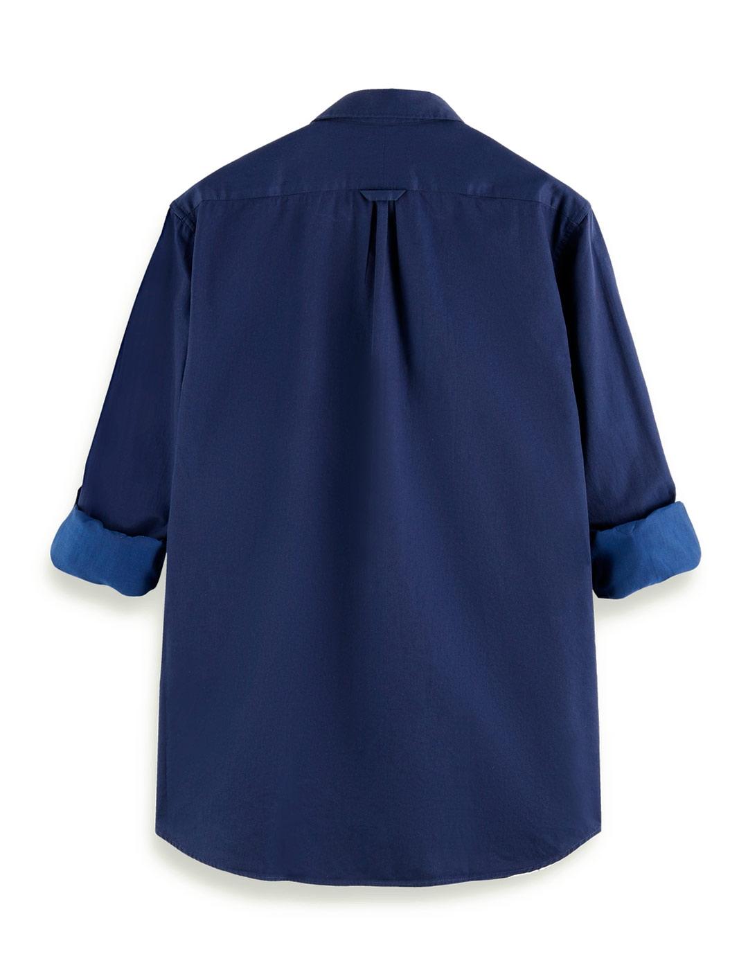 Scotch Soda Camisa Dos Tonos Hombre Azul Marino