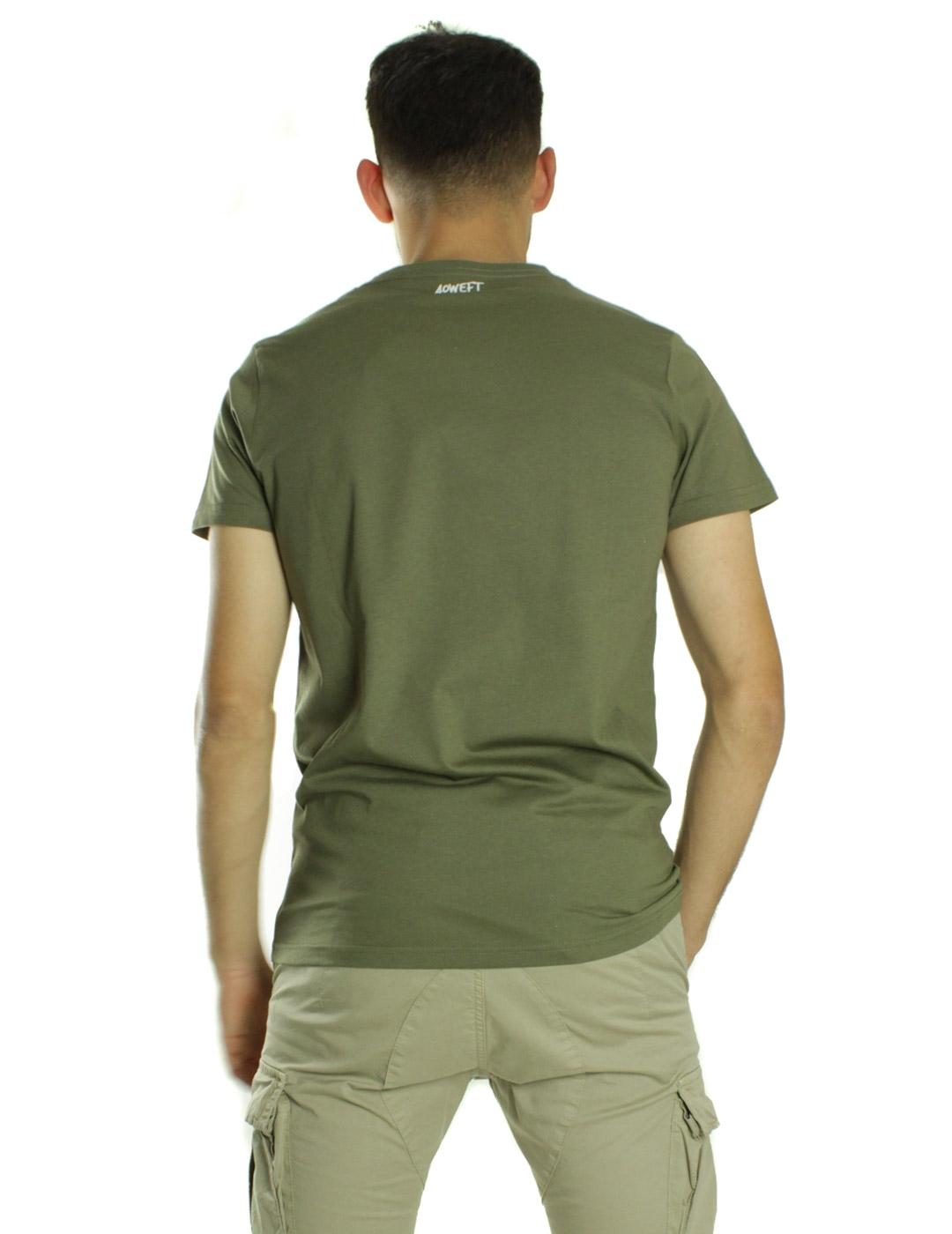 40 Weft Camiseta Hombre Oso Verde Militar