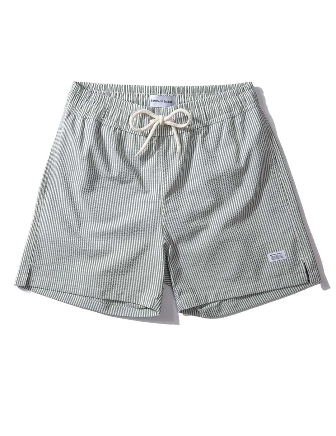 Edmmond Studios Bañador Rayas Hombre Seersucker Verde