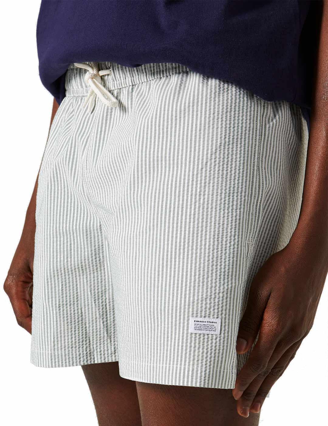 Edmmond Studios Bañador Rayas Hombre Seersucker Verde