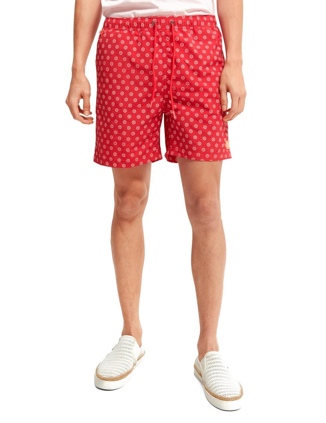 Scotch Soda Bañador Hombre Estampado Rojo