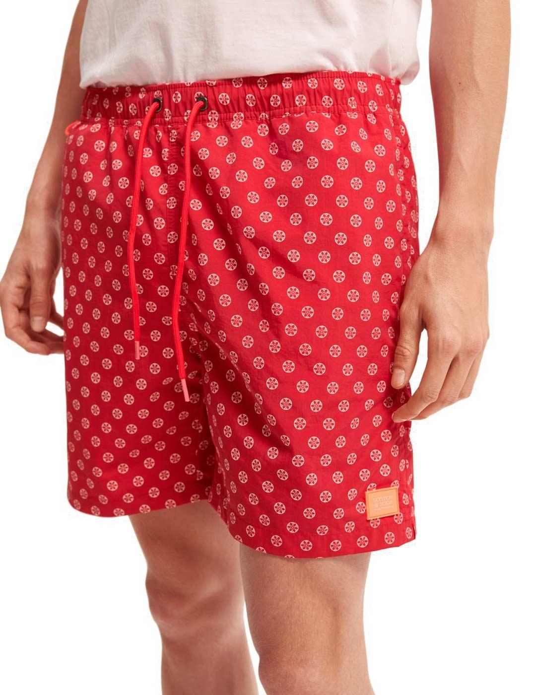 Scotch Soda Bañador Hombre Estampado Rojo