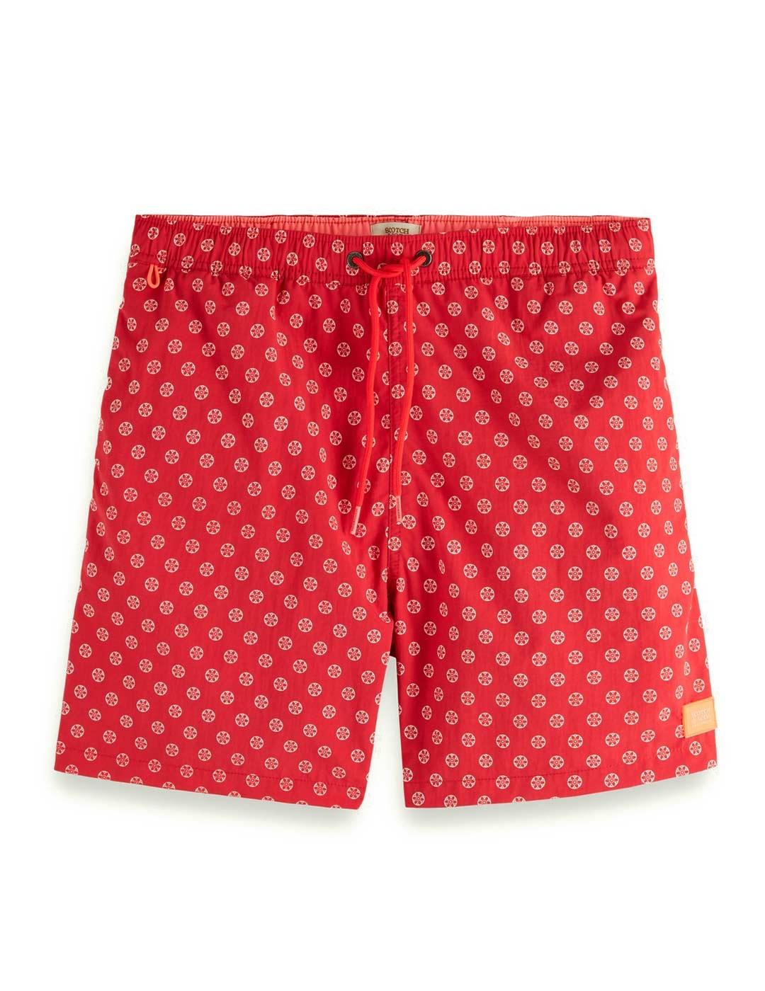 Scotch Soda Bañador Hombre Estampado Rojo