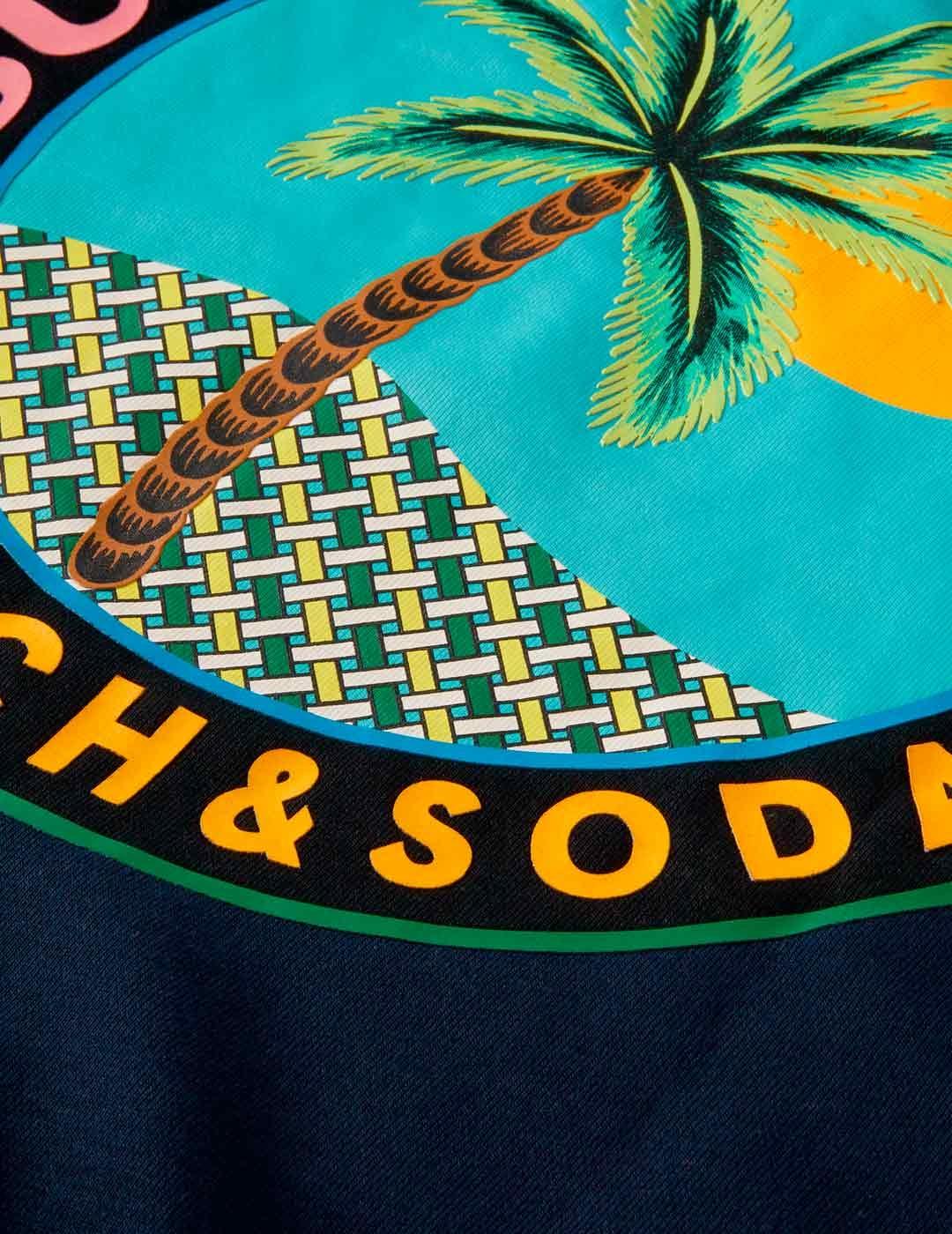 Scotch Soda Sudadera Motivo Gráfico Hombre Azul Marino