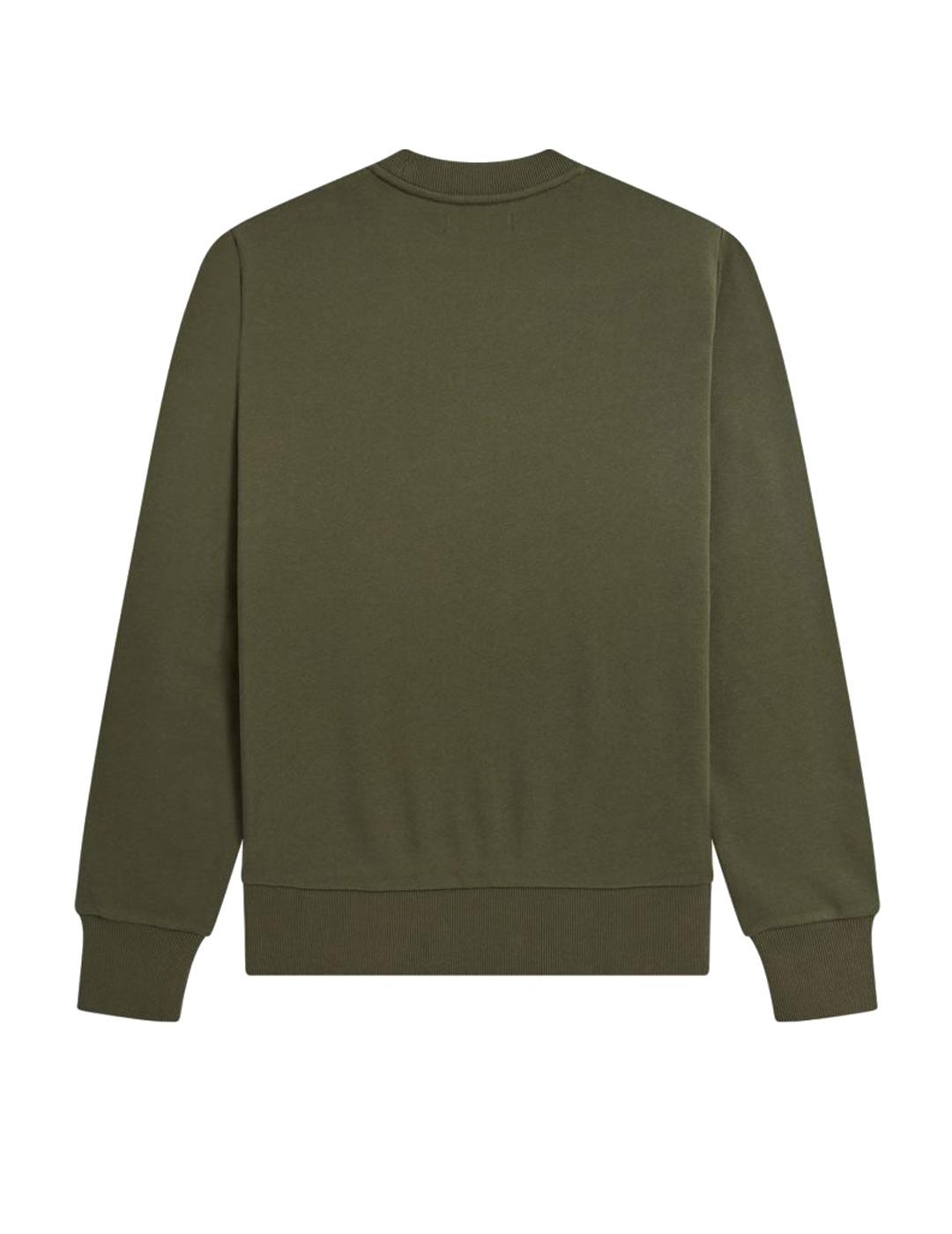 Fred Perry Sudadera Hombre Block Print Verde