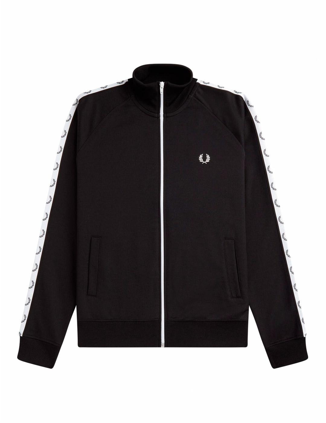 Sudadera Fred Perry Chandal Bandas Mangas Negra