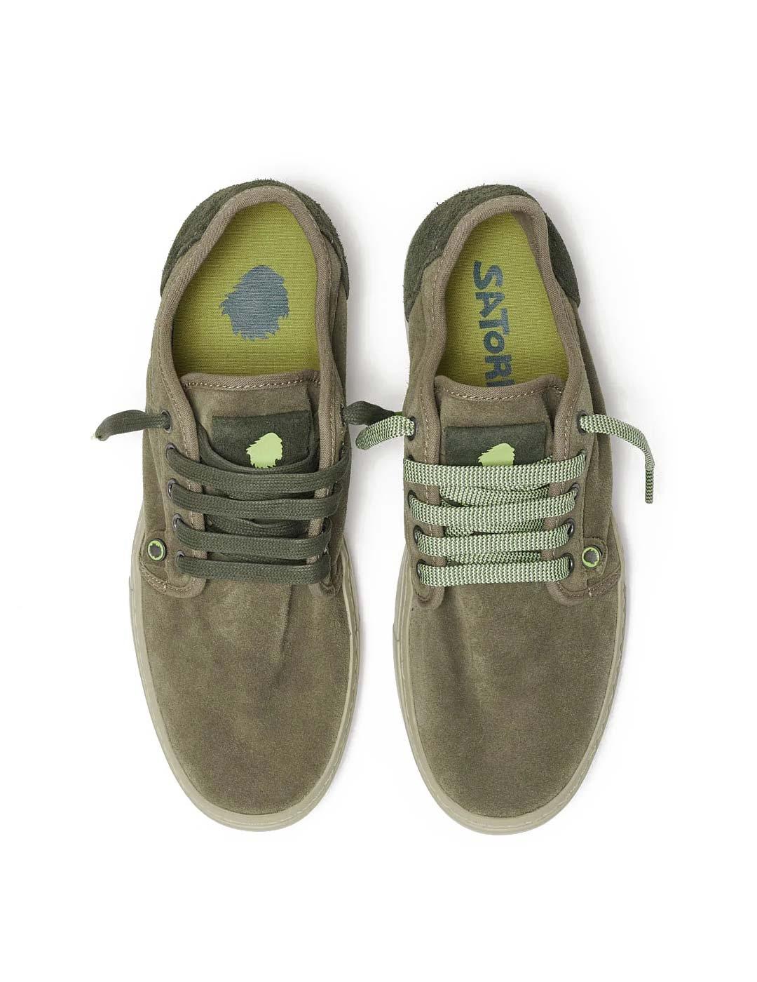 Satorisan Heisei Suede Zapatillas Hombre Verde Peat Green