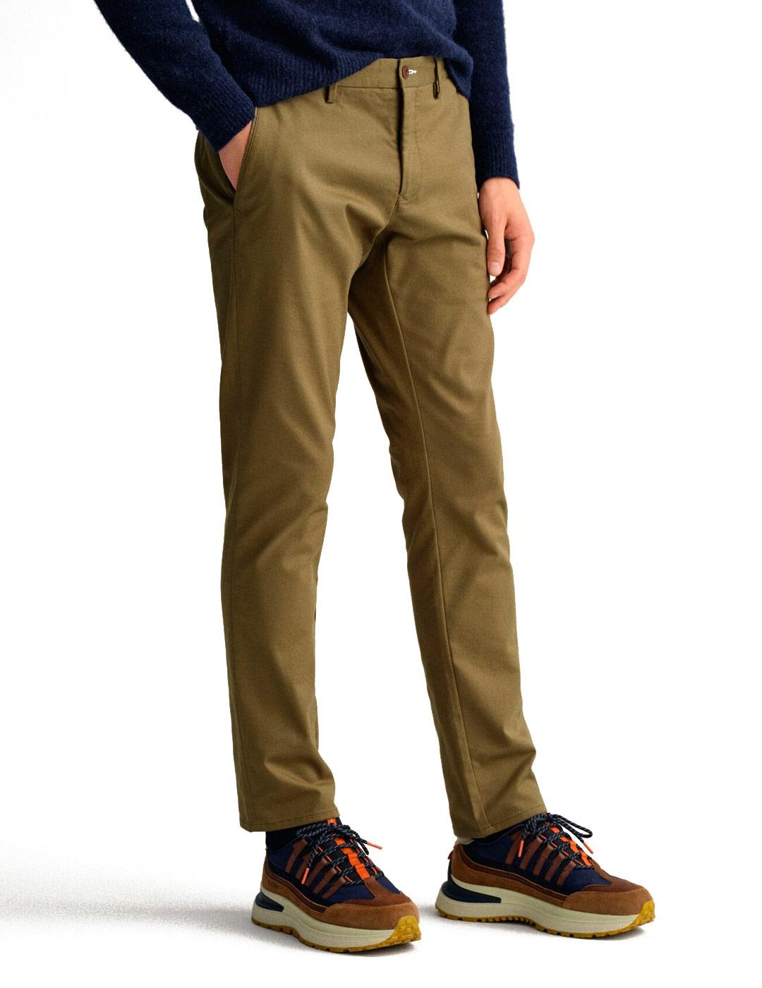Gant Pantalón Hallden Chino Hombre Verde Khaki