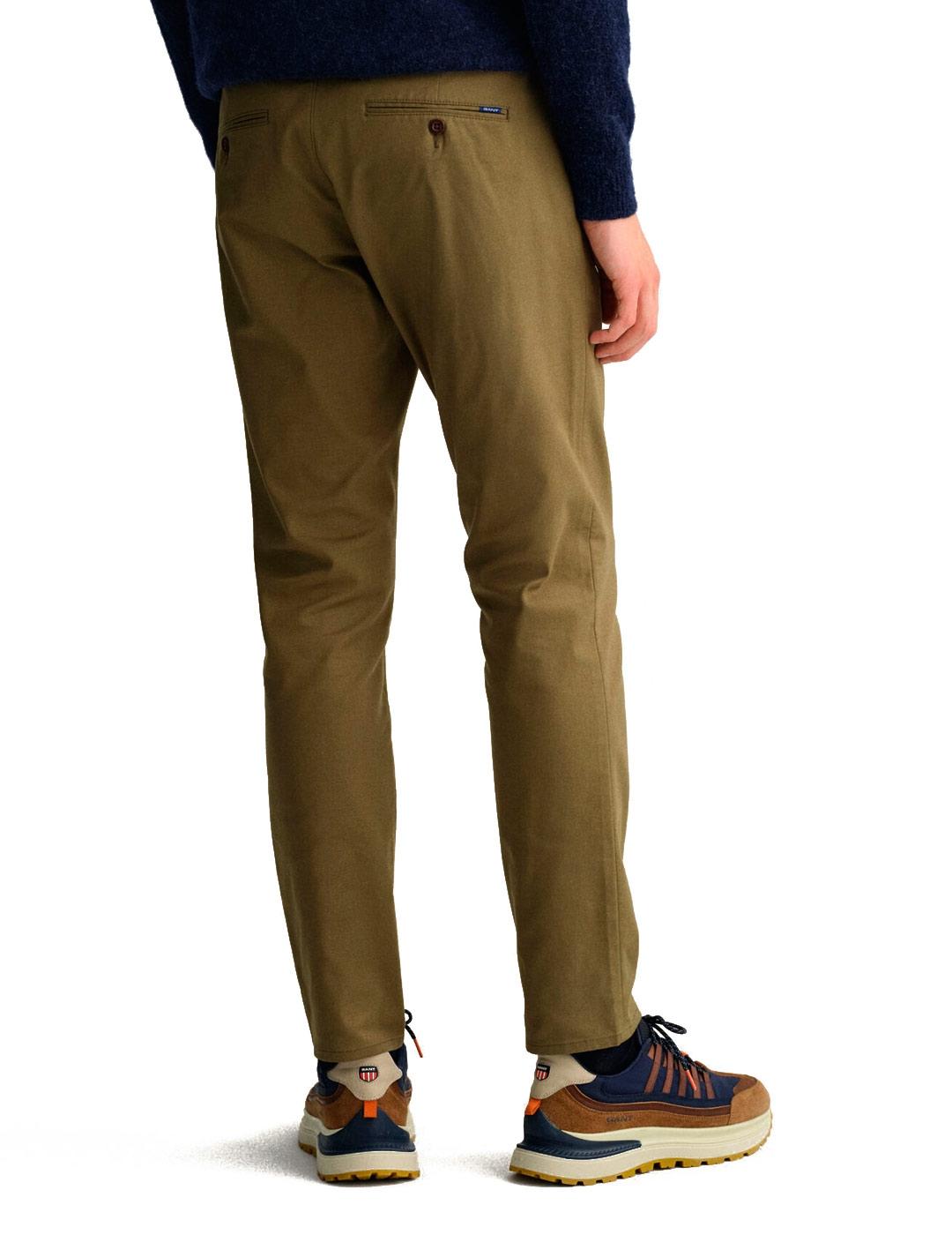 Gant Pantalón Hallden Chino Hombre Verde Khaki