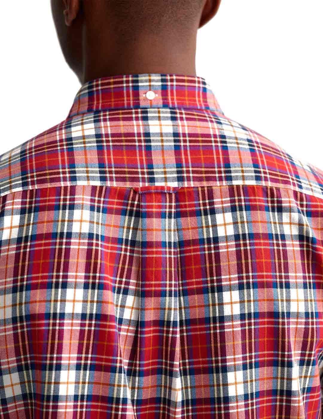 Gant Camisa Hombre Cuadros Escoceses Roja